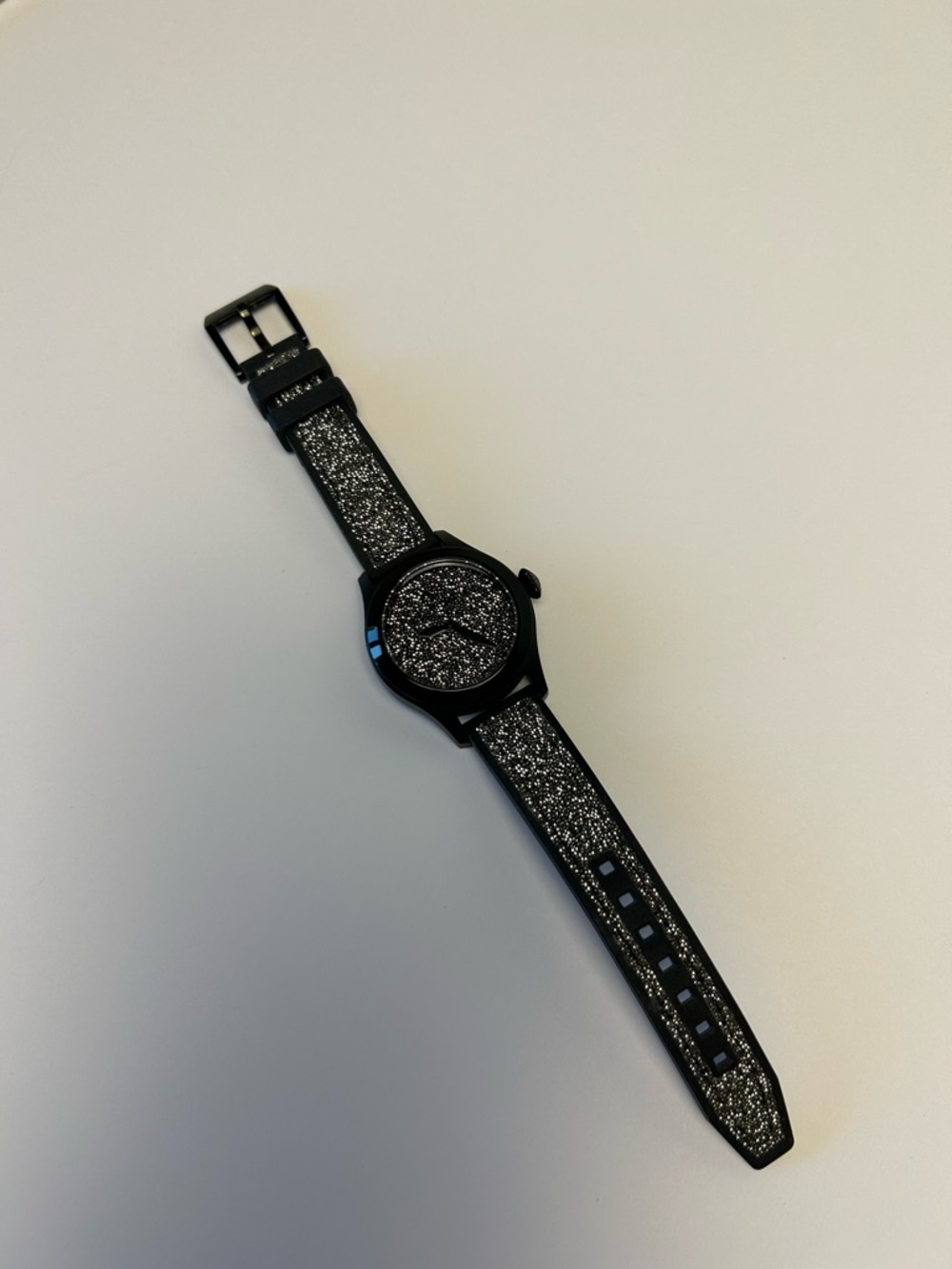 Authentic ToyWatch Black Silicone & Swarovski Crystal Timepiece